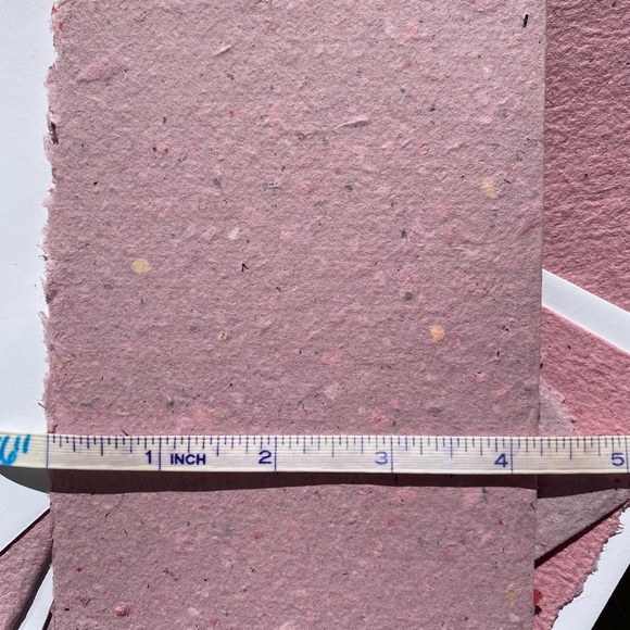 Recycled Paper Notecards Artisanal pink purple 10 + 11 envelopes - Picture 7 of 15